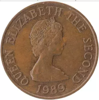 Монета 2 пенса Острова Джерси 1989 года Бронза Елизавета II