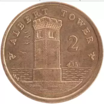 Монета 2 пенса Острова Мэн 2007 года Бронза Елизавета II