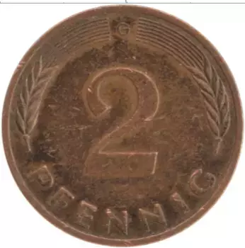 Монета 2 пфеннига ФРГ 1979 года Бронза G