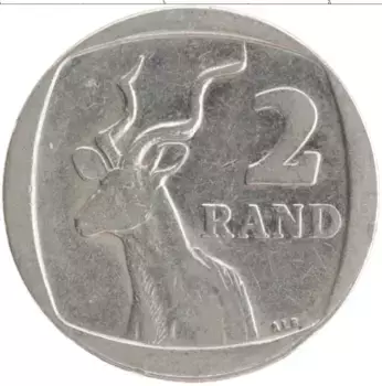 Монета 2 ранда Южно Африканской Республики 2010 года Медно-никель