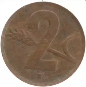 Монета 2 раппа Швейцарии 1948 года Бронза