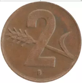 Монета 2 раппа Швейцарии 1948 года Бронза