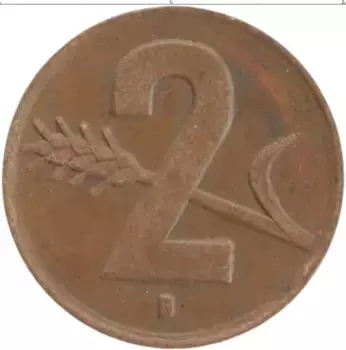 Монета 2 раппа Швейцарии 1948 года Бронза