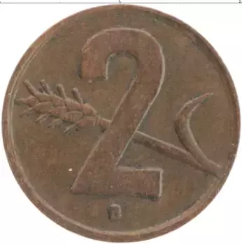 Монета 2 раппа Швейцарии 1948 года Бронза