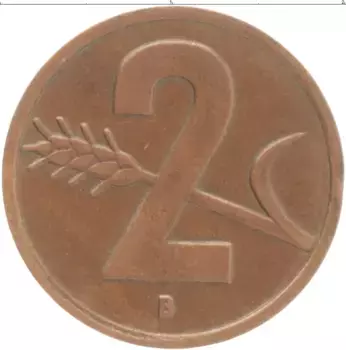 Монета 2 раппа Швейцарии 1948 года Бронза