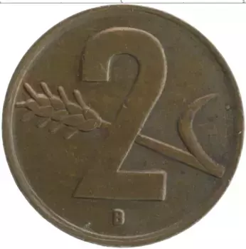 Монета 2 раппа Швейцарии 1948 года Бронза