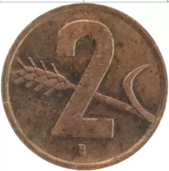 Монета 2 раппа Швейцарии 1951 года Бронза