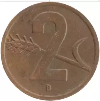 Монета 2 раппа Швейцарии 1951 года Бронза