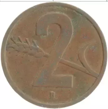 Монета 2 раппа Швейцарии 1951 года Бронза
