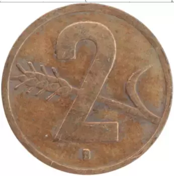 Монета 2 раппа Швейцарии 1952 года Бронза