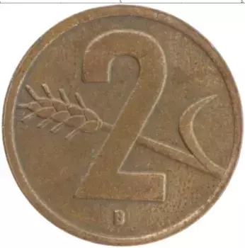 Монета 2 раппа Швейцарии 1952 года Бронза