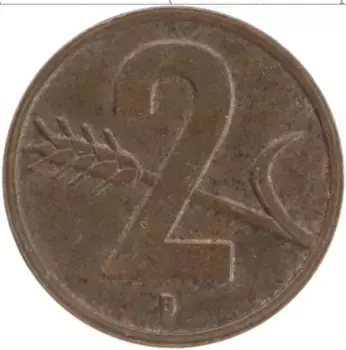 Монета 2 раппа Швейцарии 1953 года Бронза