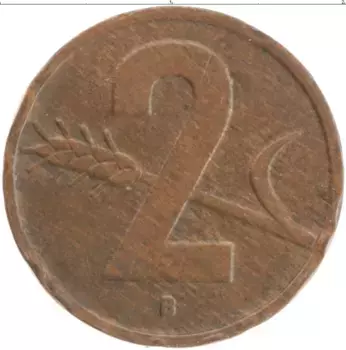 Монета 2 раппа Швейцарии 1954 года Бронза