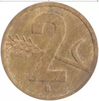 Монета 2 раппа Швейцарии 1954 года Бронза