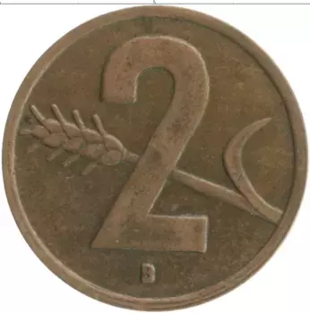 Монета 2 раппа Швейцарии 1955 года Бронза