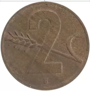 Монета 2 раппа Швейцарии 1957 года Бронза
