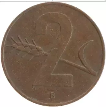 Монета 2 раппа Швейцарии 1957 года Бронза