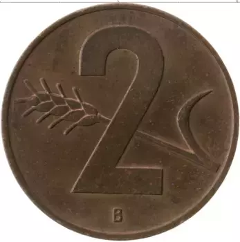 Монета 2 раппа Швейцарии 1963 года Бронза