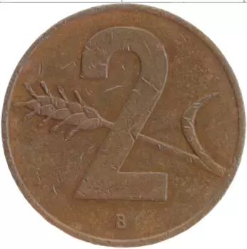 Монета 2 раппа Швейцарии 1963 года Бронза