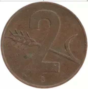 Монета 2 раппа Швейцарии 1963 года Бронза