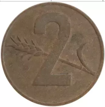 Монета 2 раппа Швейцарии 1969 года Бронза