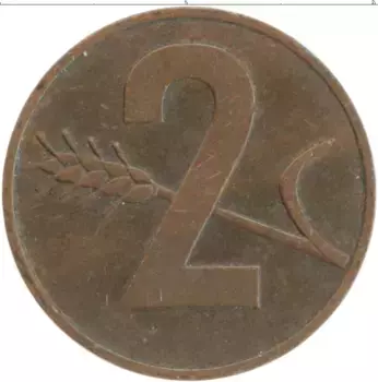 Монета 2 раппа Швейцарии 1969 года Бронза