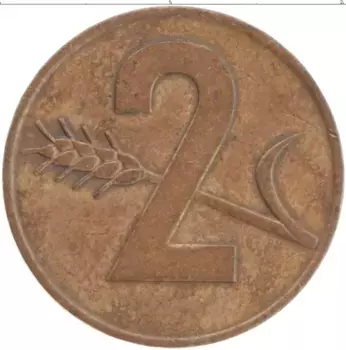 Монета 2 раппа Швейцарии 1970 года Бронза