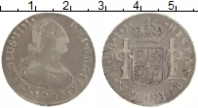 Монета 2 реала Перу 1795 года Серебро Карл IV