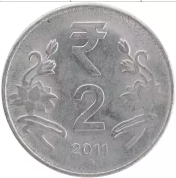 Монета 2 рупии Индии 2011 года Медно-никель