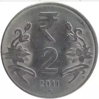 Монета 2 рупии Индии 2011 года Медно-никель