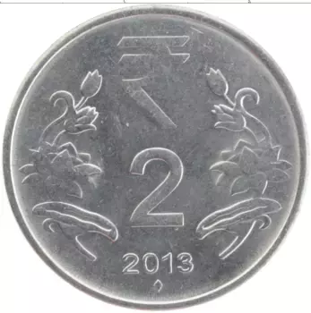 Монета 2 рупии Индии 2013 года Медно-никель