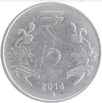 Монета 2 рупии Индии 2014 года Медно-никель