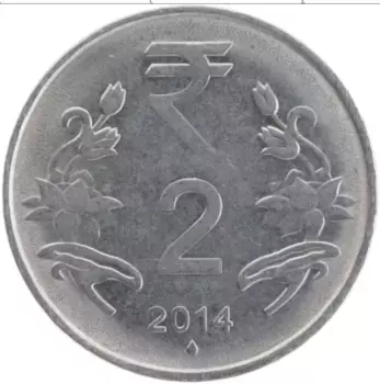 Монета 2 рупии Индии 2014 года Сталь