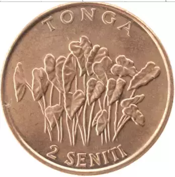 Монета 2 сенити Тонги 2002 года Медь ФАО