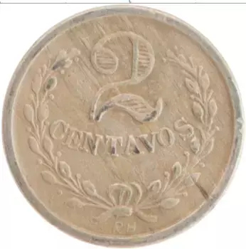 Монета 2 сентаво Колумбии 1921 года Медно-никель Лепрозорий