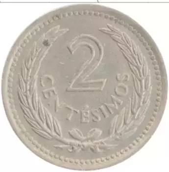 Монета 2 сентесимо Уругвая 1953 года Медно-никель