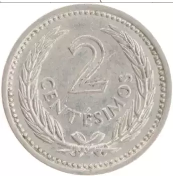 Монета 2 сентесимо Уругвая 1953 года Медно-никель Артигас
