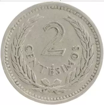 Монета 2 сентимо Уругвая 1953 года Медно-никель Артигас