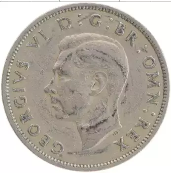 Монета 2 шиллинга Англии 1947 года Медно-никель Георг VI