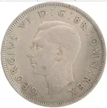 Монета 2 шиллинга Англии 1948 года Медно-никель Георг VI