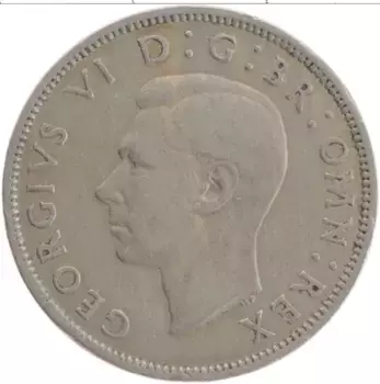 Монета 2 шиллинга Англии 1951 года Медно-никель Георг VI