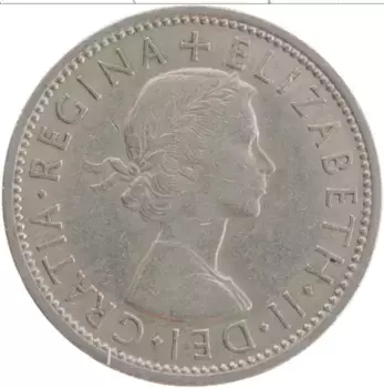 Монета 2 шиллинга Англии 1966 года Медно-никель Елизавета II