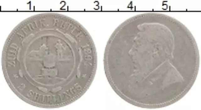 Монета 2 шиллинга Южно Африканской Республики 1894 года Серебро