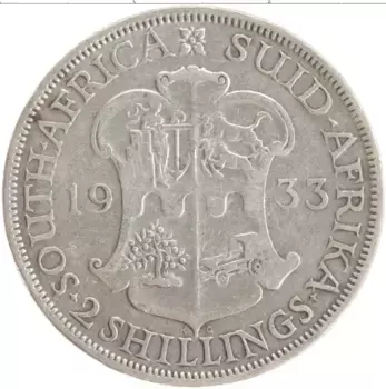 Монета 2 шиллинга Южно Африканской Республики 1933 года Серебро Георг V