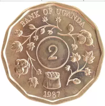 Монета 2 шиллинга Уганды 1987 года Бронза