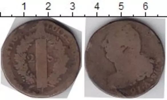 Монета 2 соль Франции 1793 года