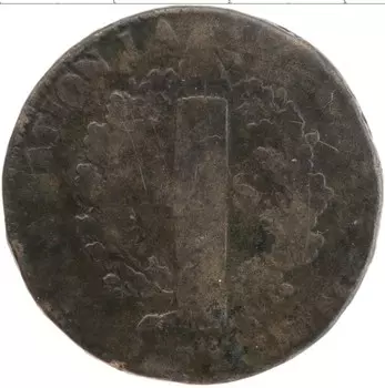 Монета 2 соля Франции 1791 года Медь Людовик XVI