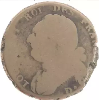 Монета 2 соля Франции Медь Людовик XVI