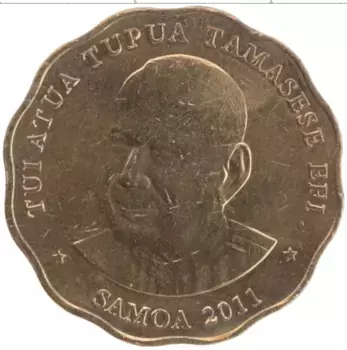 Монета 2 тала Самоа 2011 года Латунь Туиатуа Тупуа Тамасесе Эфи