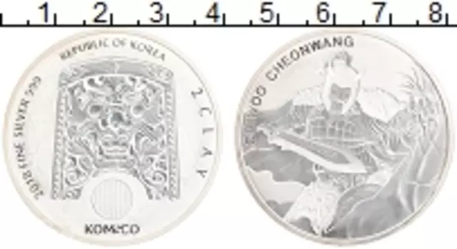 Монета 2 унции Южной Кореи 2018 года Серебро KOMSCO